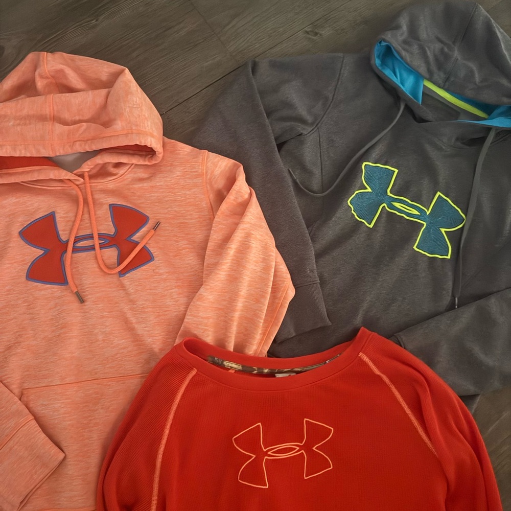 Under Armour Hoodies - Coral, Charcoal, Scarlet